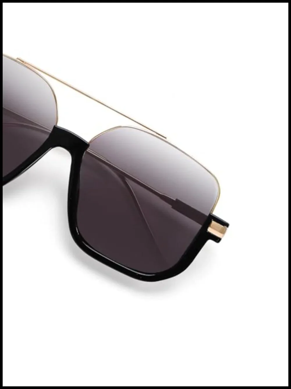 Oversized Semi-Frame Aviator Sunglasses Men Women Retro Double Bridge UV